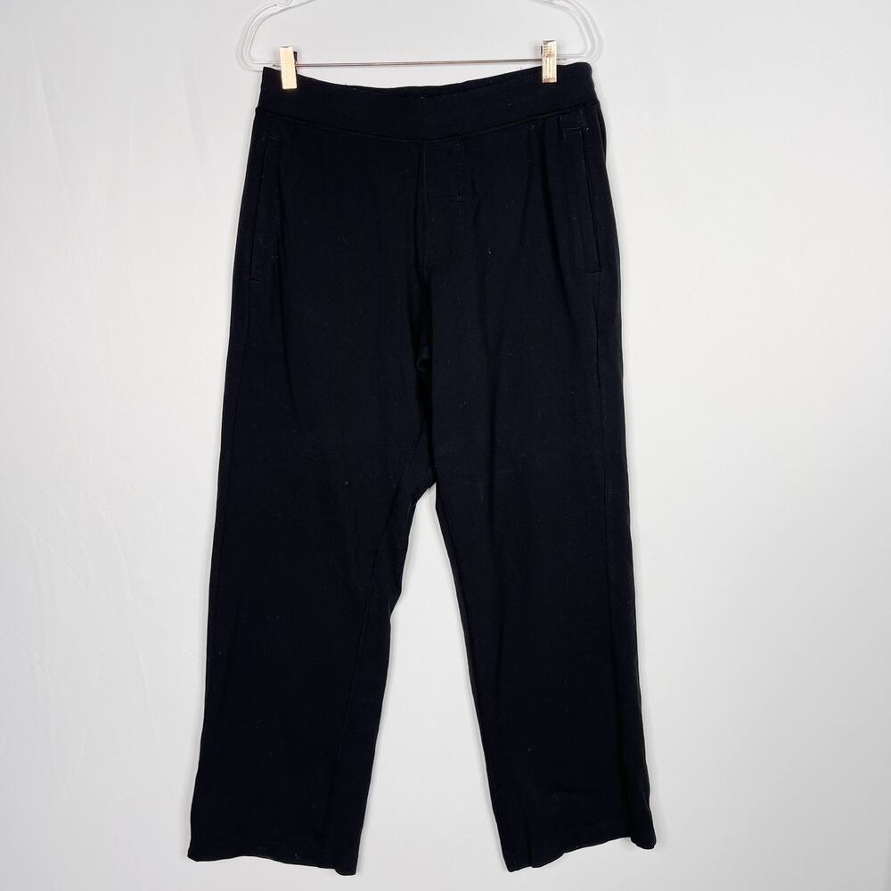 Lululemon Mens Large L Black Straight Leg Sweatpants Knit Pockets Pull On
